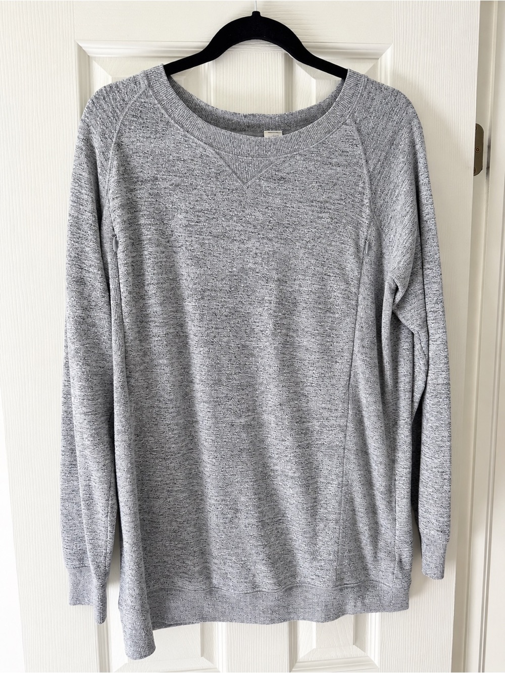 Map Maternity Nursing Grey Knit Long Sleeve Sweater with Side Zippers Size L